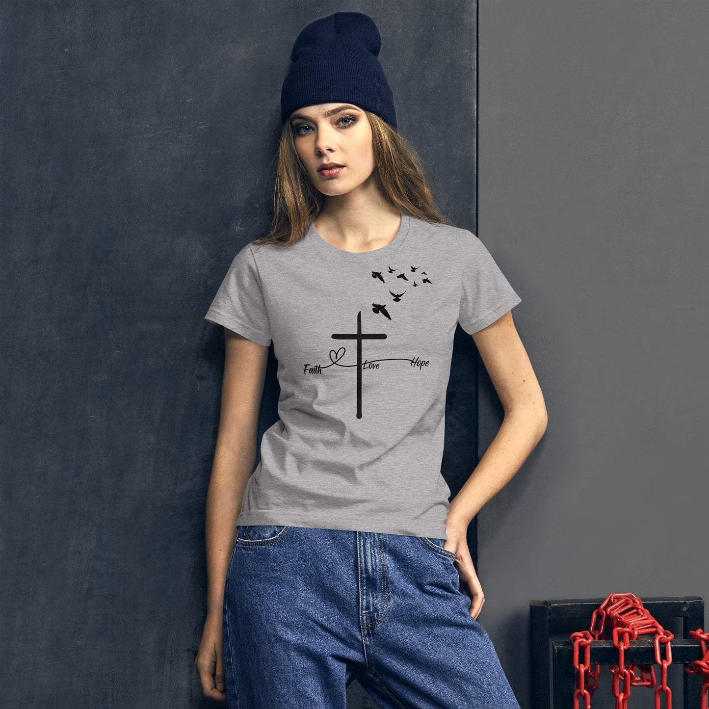 Women's short sleeve t-shirt - Faith, Love, Hope