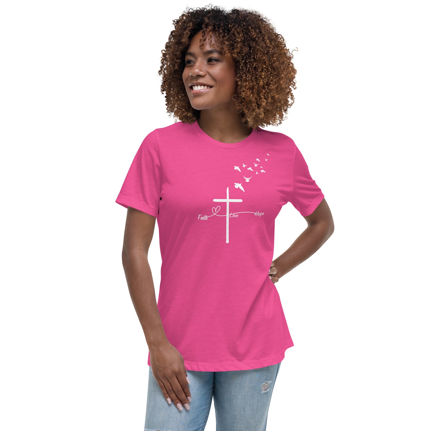 Women's Relaxed T-Shirt - Faith, Love, Hope