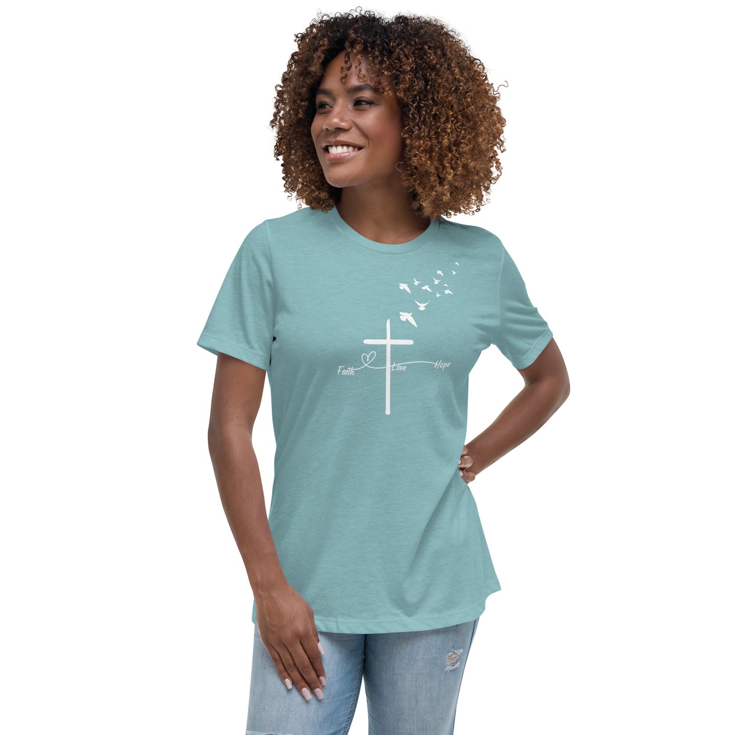 Women's Relaxed T-Shirt - Faith, Love, Hope