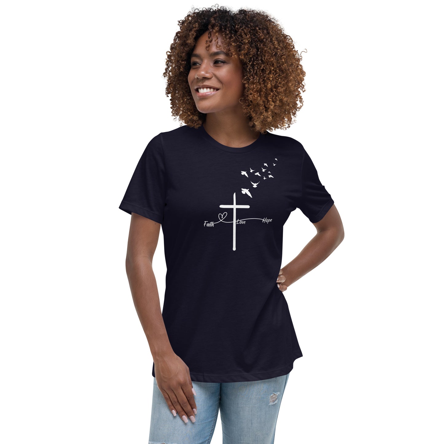 Women's Relaxed T-Shirt - Faith, Love, Hope