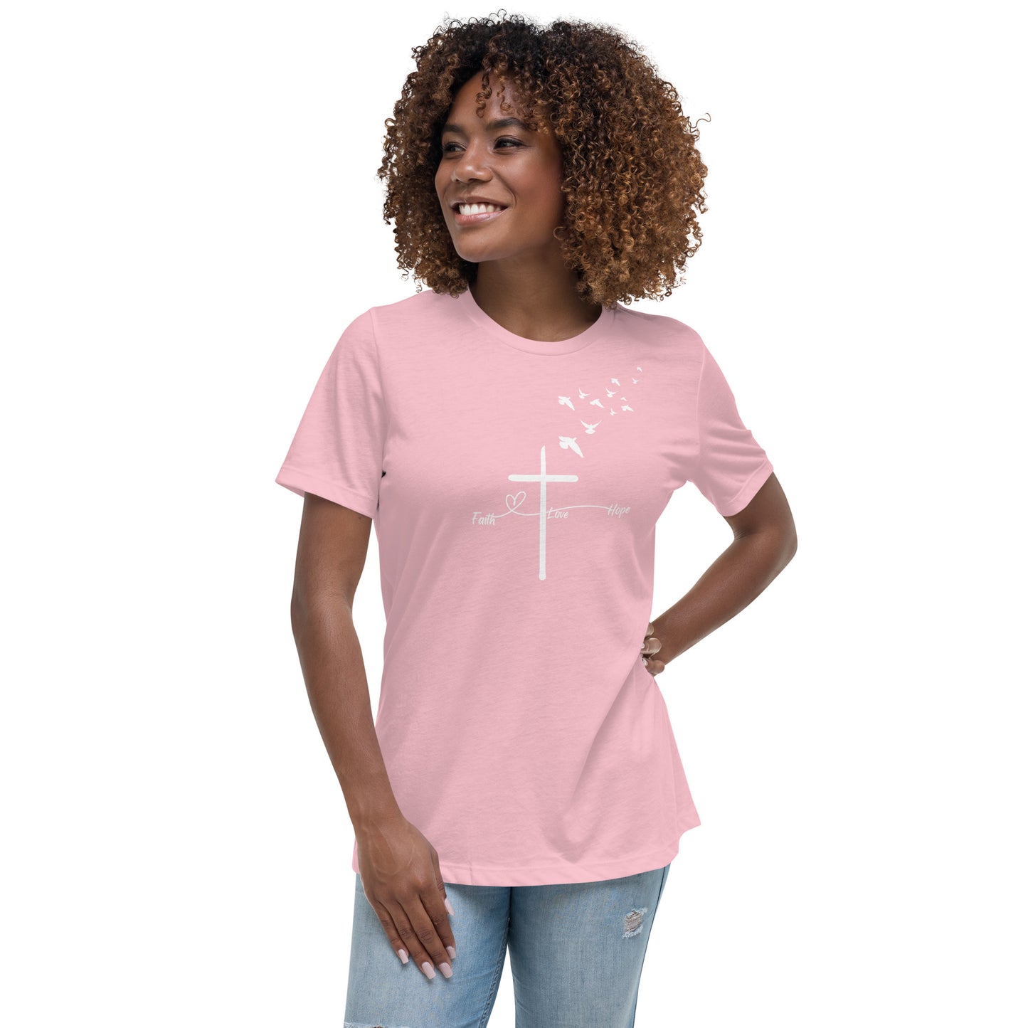 Women's Relaxed T-Shirt - Faith, Love, Hope