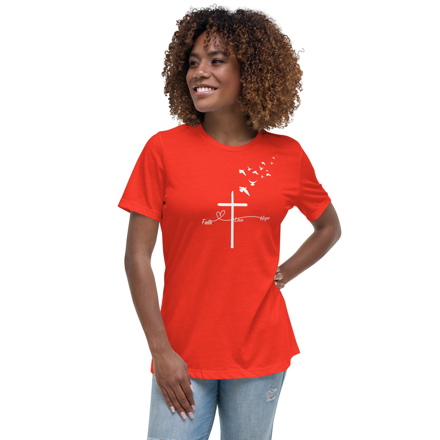 Women's Relaxed T-Shirt - Faith, Love, Hope